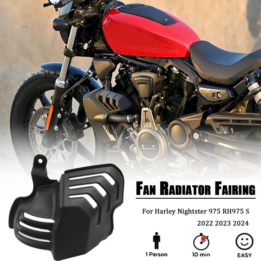 For Harley Nightster 975 RH975 S 2022 2023 Motorcycle Black Fan Radiator Fairing Hot Cooling Air Deflector Spoiler Guard Cover