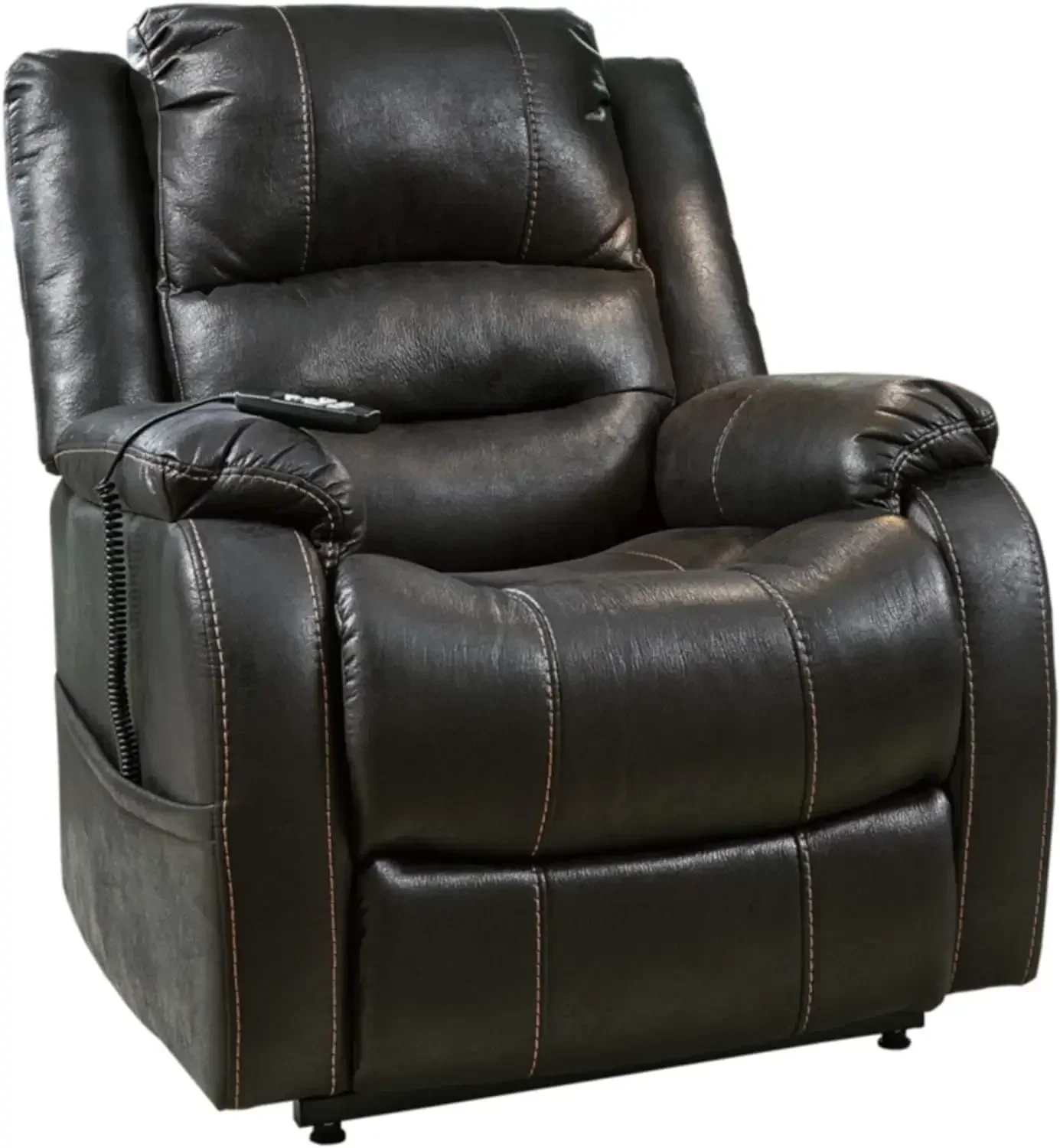 Design by Ashley Yandel Faux Leather Electric Power Lift Recliner for Elderly, Black