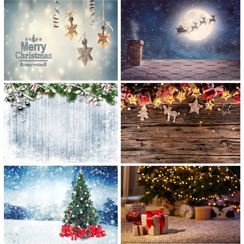 

SHENGYONGBAO Vinyl Custom Christmas Theme Photography Background Portrait Backdrops For Photo Studio Props CXZM-46