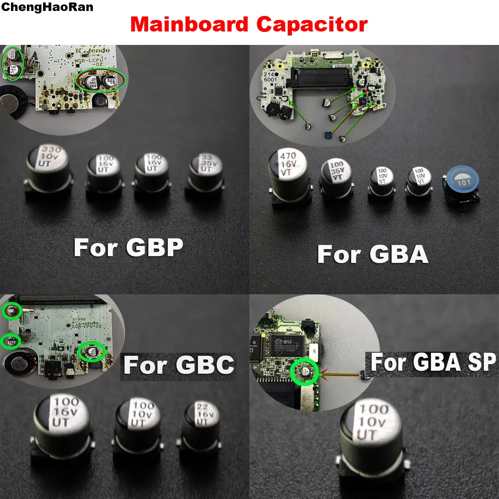 1Set For Gameboy Advance GBA Mainboard Capacitor For Gameboy Color Pocket GBC GBP GBA SP Board Repair Replacement