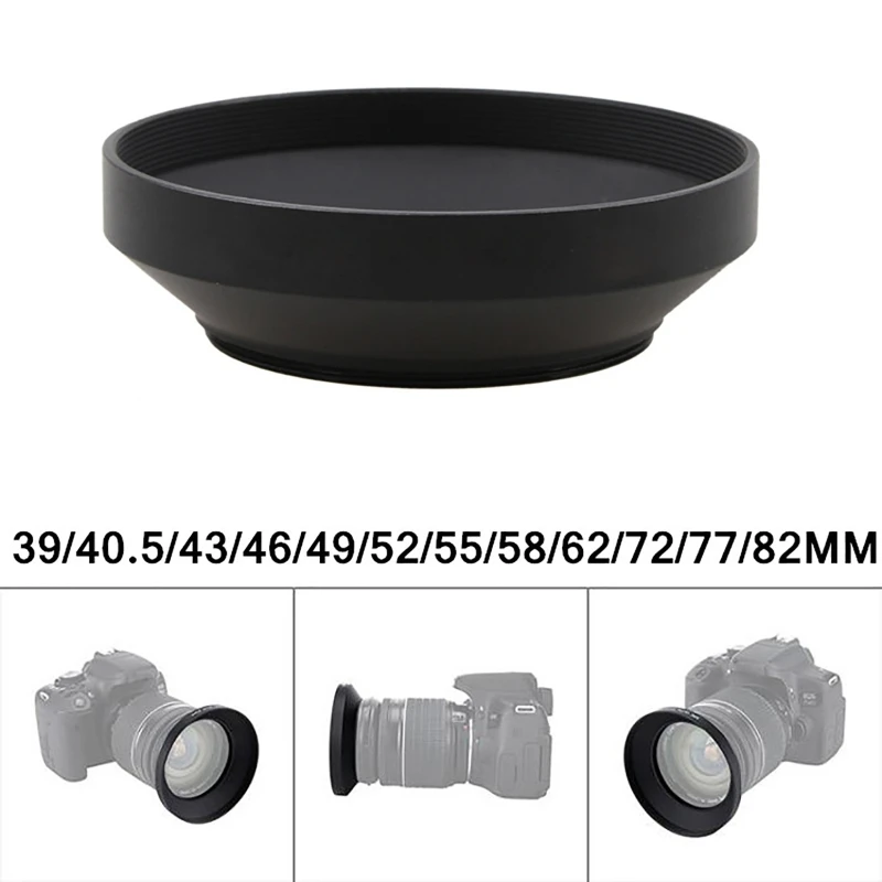 Camera Wide Angle Screw in Mount Metal Lens Hood 39mm 40.5mm 43mm 46mm 49mm 52mm 55mm 58mm 62mm 72mm 77mm 82mm