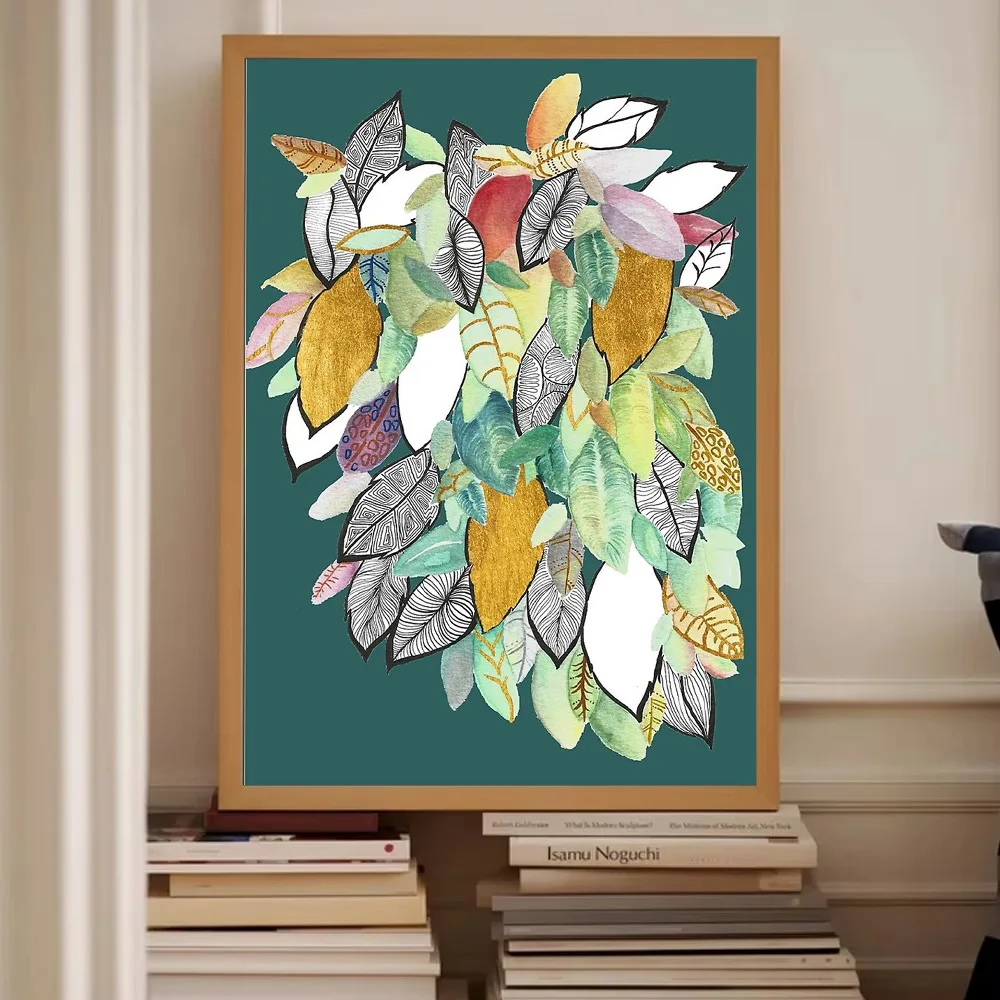 نباتية جدار الفن ورقة طباعة الخضرة ديكور الطبيعة قماش ديكور المنزل الحديث الحد الأدنى الفن غرفة المعيشة ديكور غرفة نوم الفن Botani #2