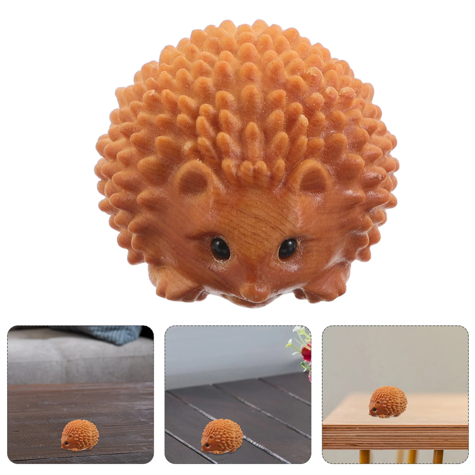 

Handcrafted Wood Hedgehog Statue Smooth Finish Decorative Piece for Living Room Study Carved Animal Artwork Handmade Decorations