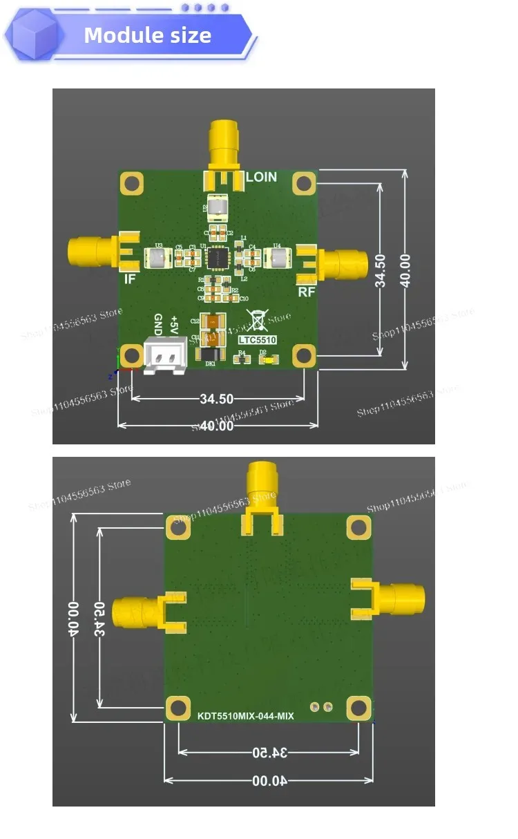 Broadband Mixer Module 1MHz-6GHz with Plug-out Design, Low Conversion Loss for RF Signal Conversion and Testing Applications