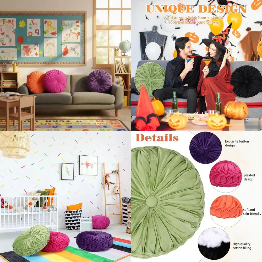 

Набор из 6 15 круглых бархатных напольных подушек — яркие подушки на Хэллоуин для декора дома и офиса