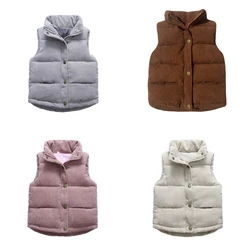 Gilet en velours côtelé de haute qualité pour garçons et filles, vêtements en coton pour enfants, vestes pour adolescents, gilet chaud et épais, automne et hiver