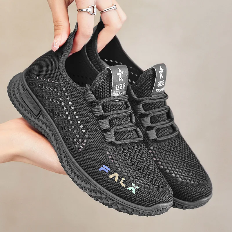 Women's 2024 Spring/Summer New Single Shoes Women's Shoes Soft Sole Breathable Casual Sports Shoes Women's