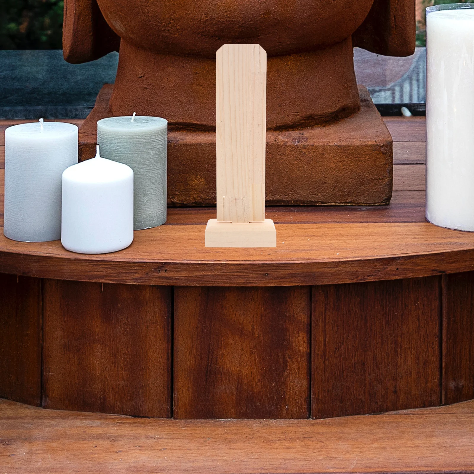 Marco de tableta conmemorativa de madera maciza, placa en blanco de adoración del templo para ofrar conmemorativo de tableta con templo de madera