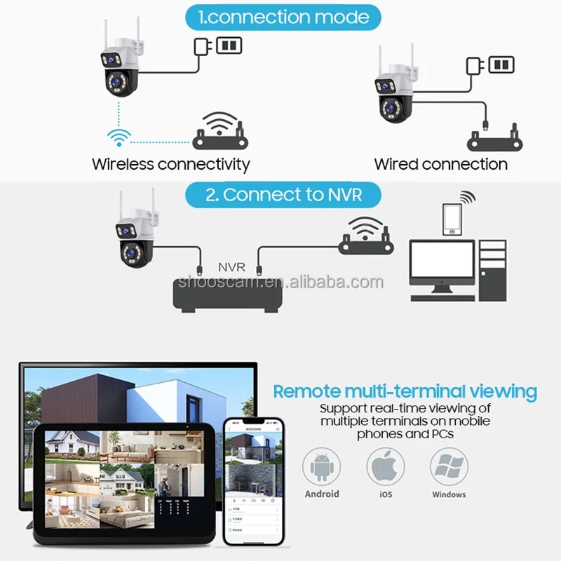 6mp Nvr CCTV IP Camera With Screen Surveillance System Network Camera Color Night Vision Cmos Wireless Security Camera IP66