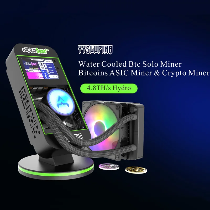 

Новейшая хеш-тач биткойнов с водяным охлаждением Bitaxe NerdQaxe++ 4,8 тыс./с, бесшумный черный