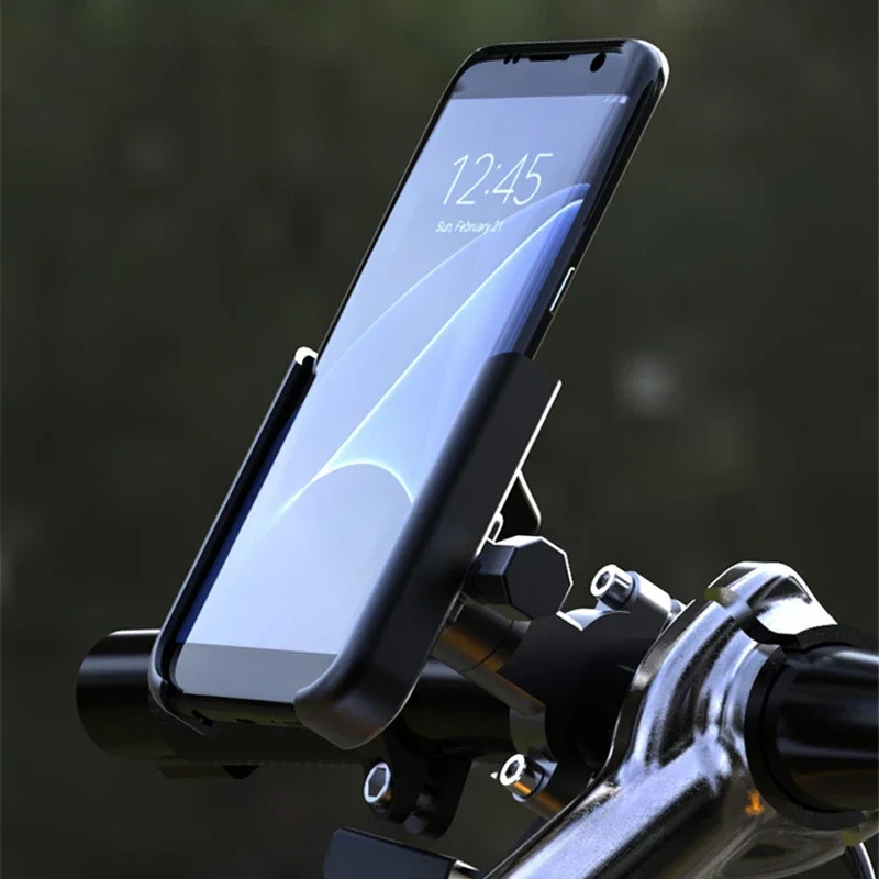 VIKEFON Aluminiumlegierung Motorrad Fahrrad Handyhalterung für 4-7 Zoll Smartphone GPS Lenkerhalterung Motorradzubehör – Detail 1