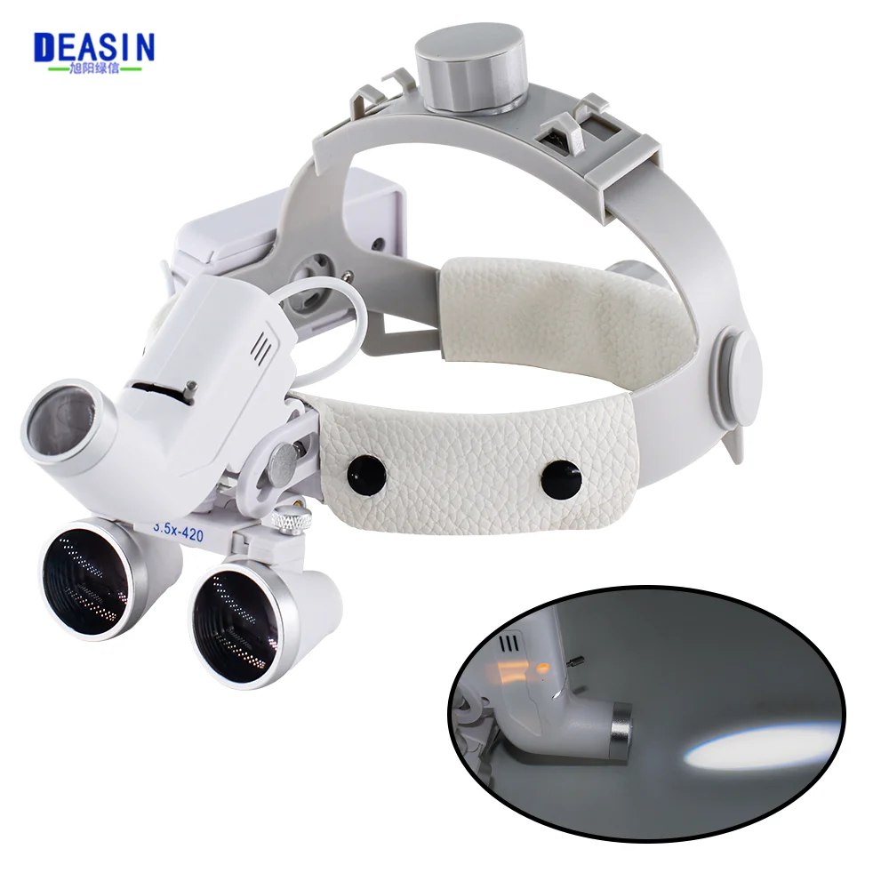 

5W Focusing Headlight With Medical ENT Loupe Binocular Magnifier 2.5X 3.5X Optical Surgical Type With High Quality Magnification