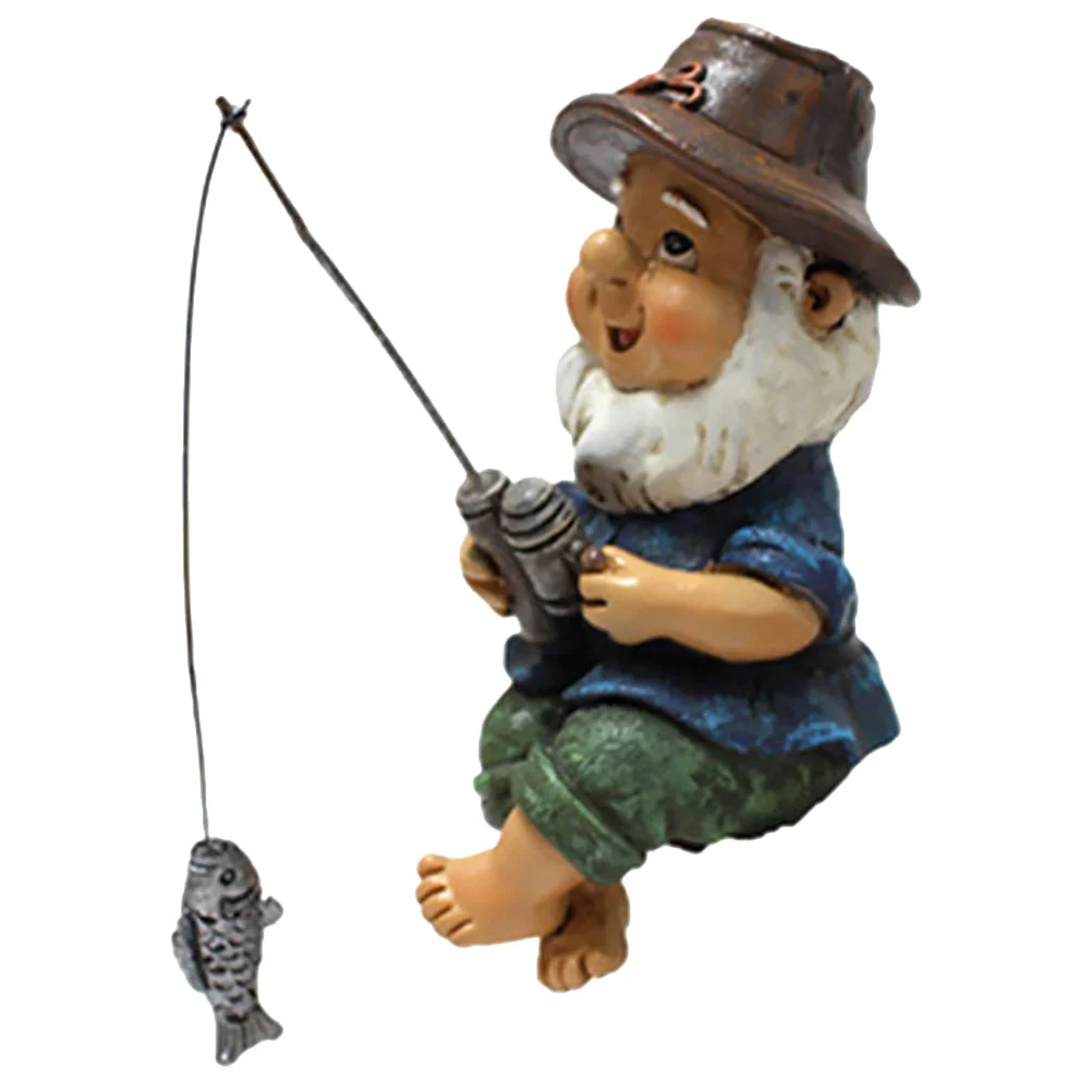 

Decorative Ornaments Adorable Gnome Sculpture Miniature Statue Dwarf Garden Decoration Fishing Resin Outdoor Craft Child