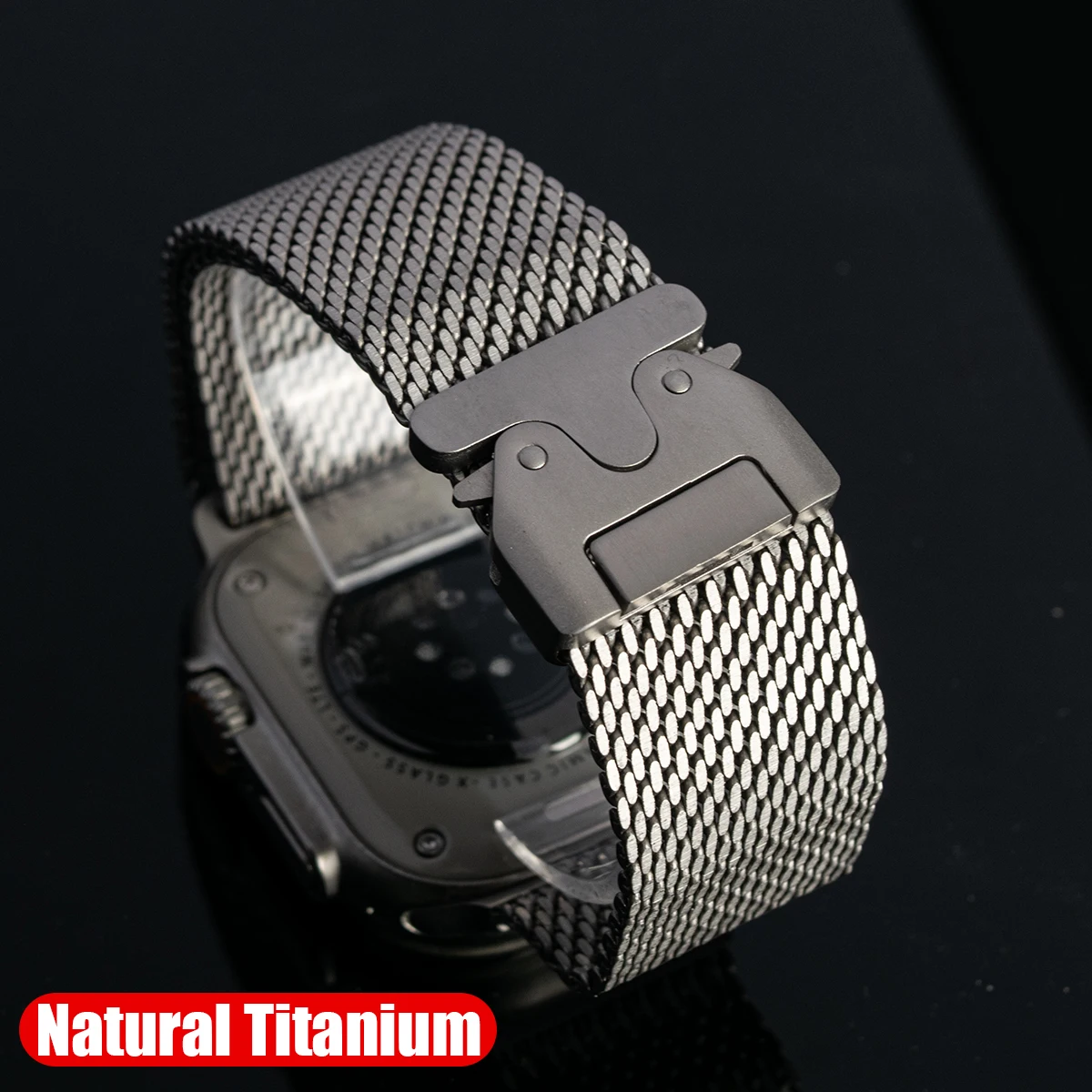 2025 New Natural Titanium Milanese Loop Band For Apple Watch10 9 8 7 6 Se 5 Iwatch Ultra 2 Strap 49mm 46mm 45mm 44mm