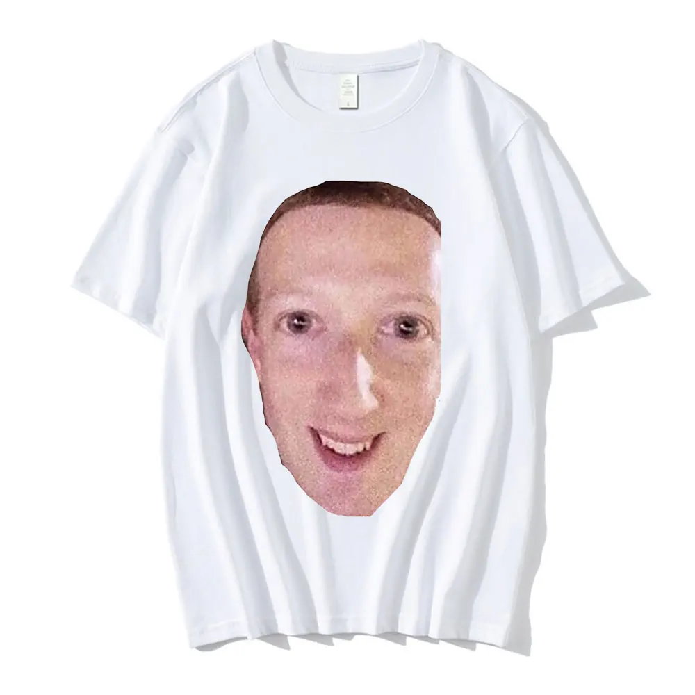 Cursed Zucc T Shirt 100% Pure Cotton Funny Cursed Meme Mark Zuckerberg Graphic Short Sleeve T Shirts Plus Size Tops Streetwear