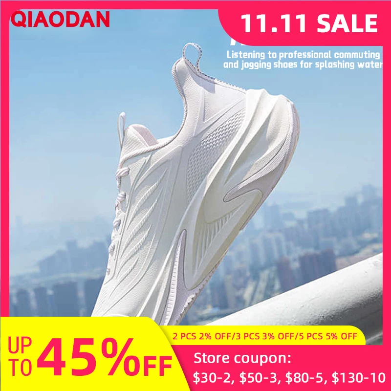 

QIAODAN Yuyi 5 Women's Leather Waterproof Sports Running Shoes 2025 Autumn Shock Absorption Non-slip Sneakers QXB022254212