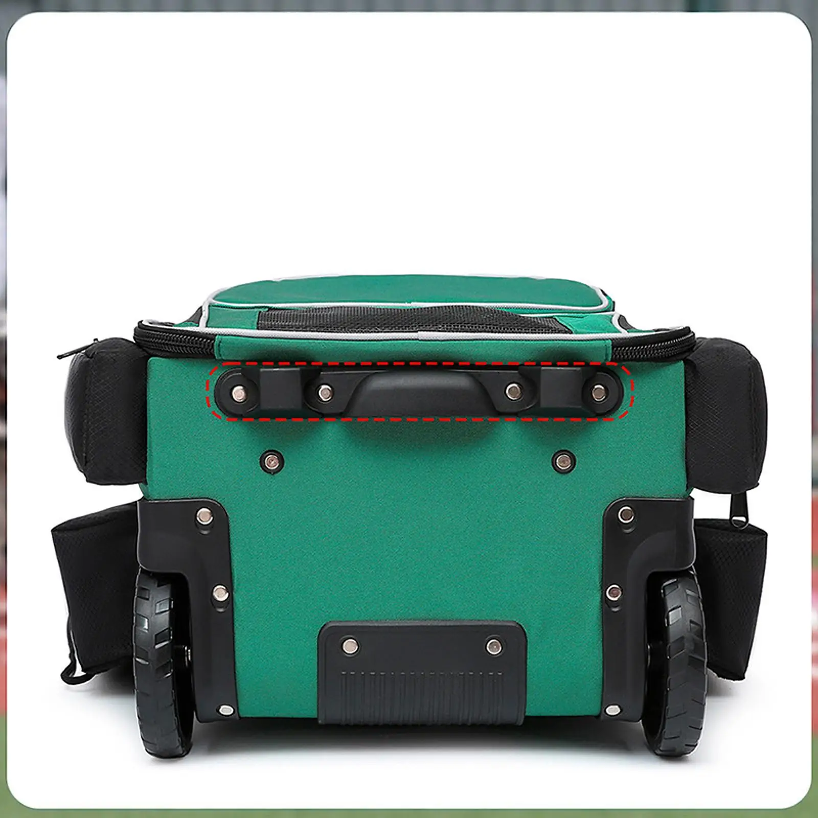 

Rolling Baseball Bag with Wheels Equipment Bag Water Bottle Holder Shockproof Silent Softball Trolley for Gym Player Adults