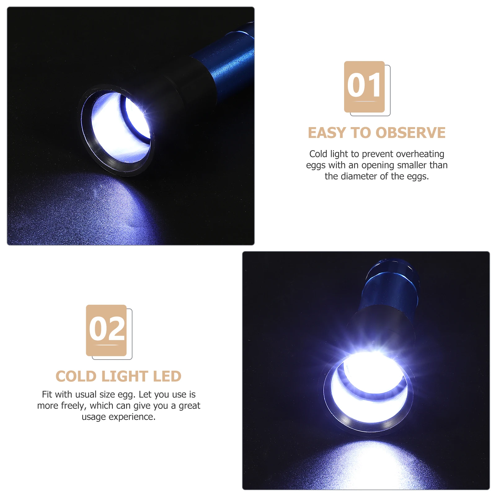 

Portable Handheld Egg Candler Lamp for Chicken Quail Eggs Incubation Tester Tool Cold Light ABS Poultry Hatch Checker Pet