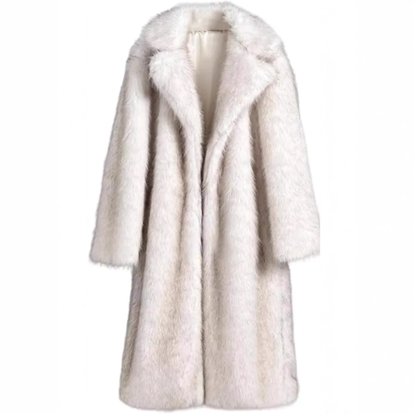 

Gradient Winter Women's Long Fur Jacket Lapel Collar Faux Fox Outwear For Lady Comfortable Hair Thickened Female's Eco Fur Coat