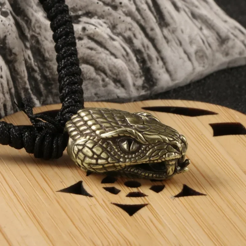 

Snake Head Brass Buckle EDC Outdoor DIY Woven Paracord Survival Bracelets Supplies Accessories Retro Umbrella Rope Lanyard Beads