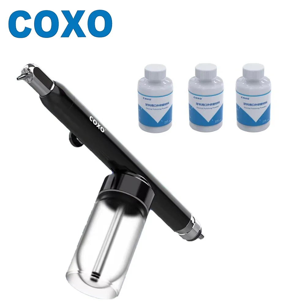 COXO Dental Aluminum Oxide Microblaster Air Polisher Dental Abrasive Sandblasting Machine Air Abrasion System with Spray CA-1