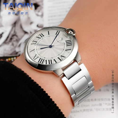 Imagen 2 del producto 14-8mm 16-8mm 18-11mm 20-12mm 22-14mm correa de reloj convexa de acero inoxidable para hombres y mujeres para pulsera de reloj con globo azul Cartier