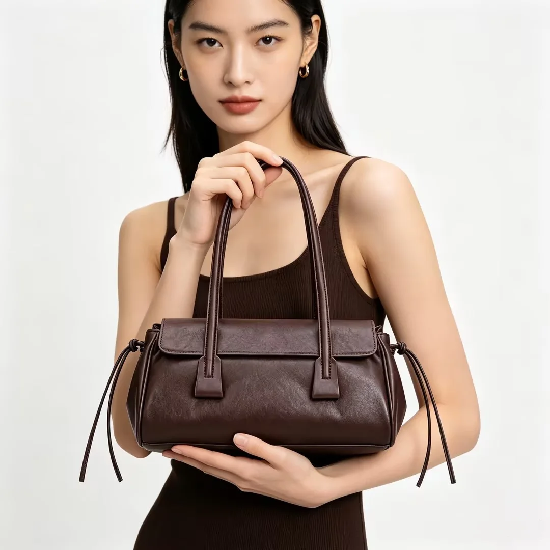 Genuine Leather Women Handbags Luxury Design Underarm Shoulder Bags Cowhide Satchel Tote Large Capacity High Quality Woman Bag