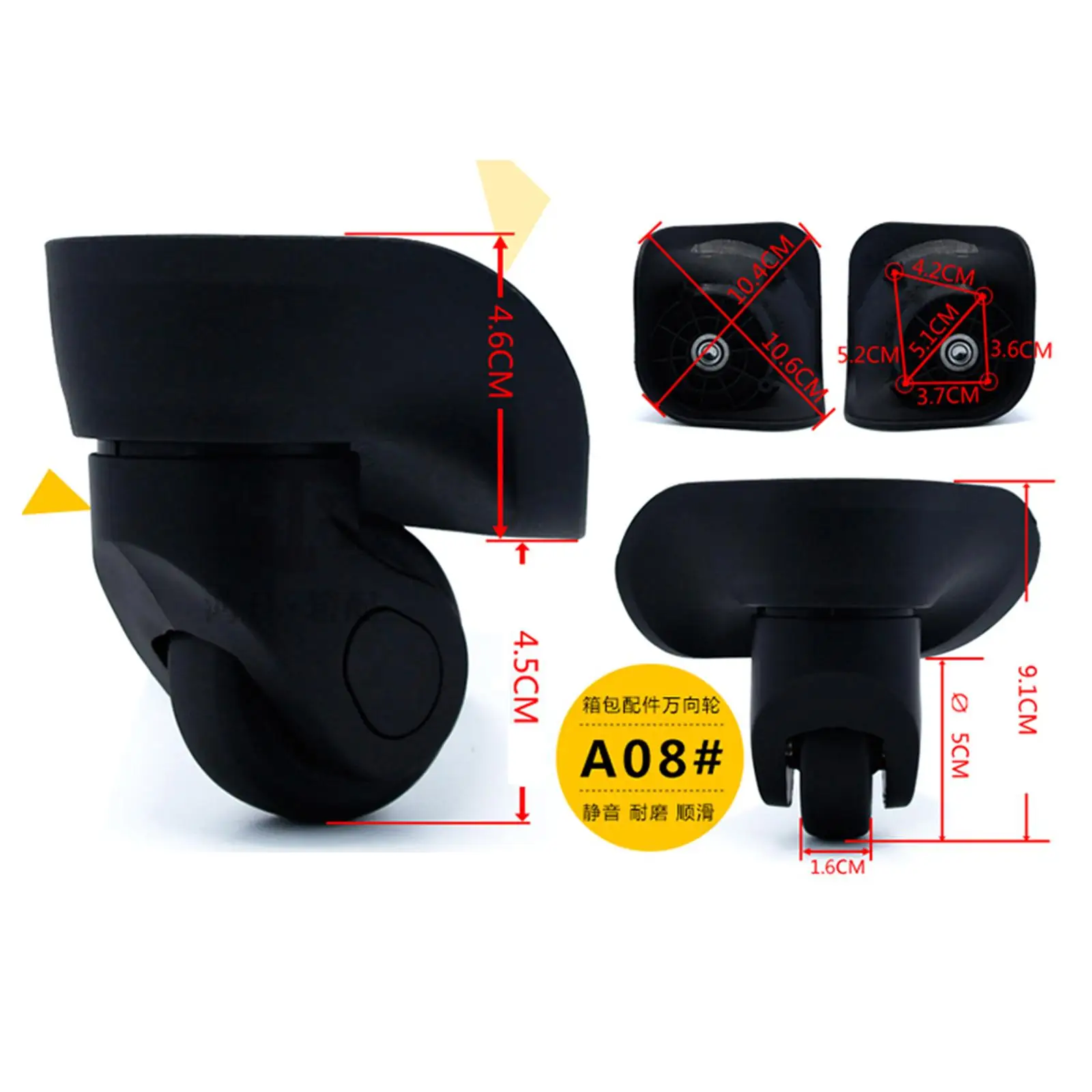 Universal Luggage Wheel Rack PVC Swivel Casters Wear Resistant Suitcase Accessories for Repair and Upgrade