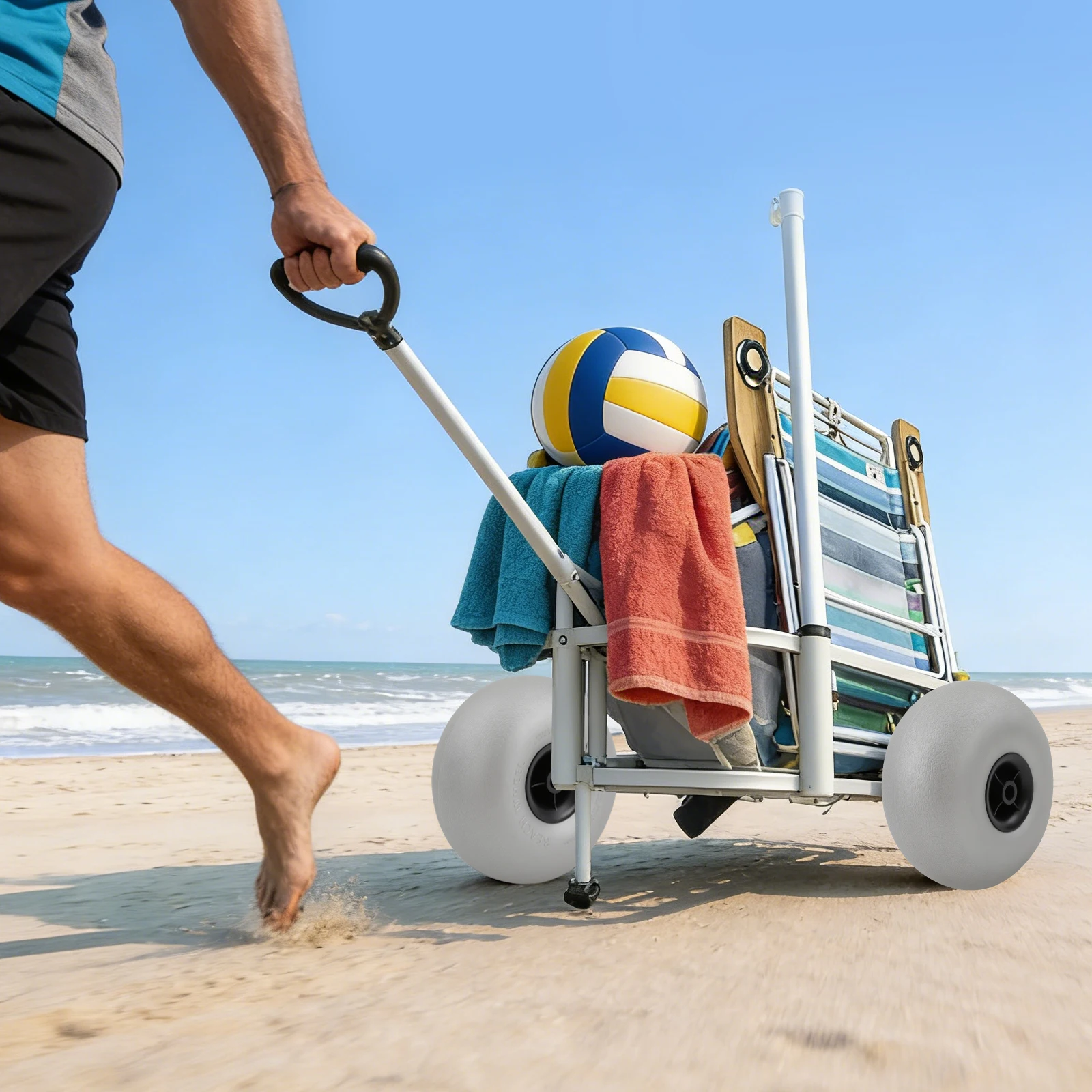 12in Beach Balloon Wheels, 2PCS Inflatable Sand Cart Tires, Kayak Canoe Dolly Replacement Balloon Tires For Use On The Beach