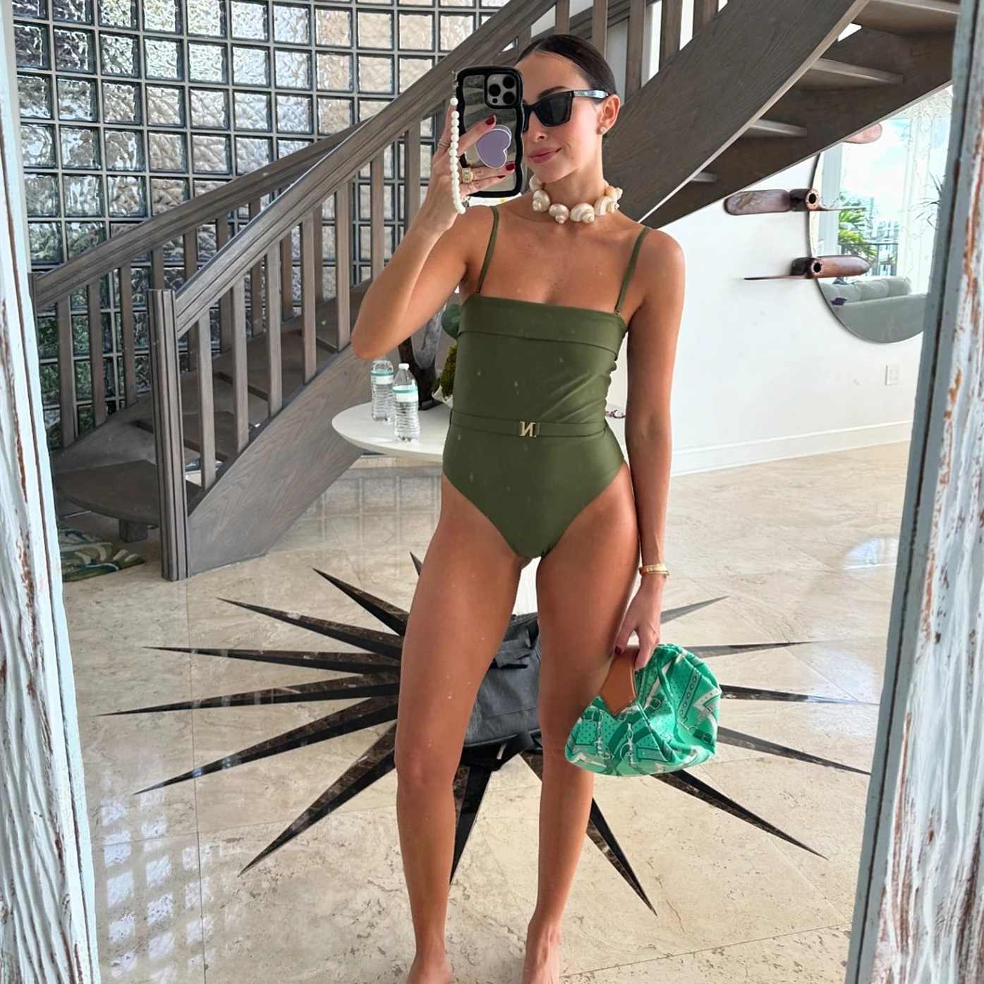 Sexy One Piece Swimsuit Women Swimwear 2026 Solid Green Bikini Female Biquini High Waisted Swim Suits Bodysuit Beachwear Outfits view 4