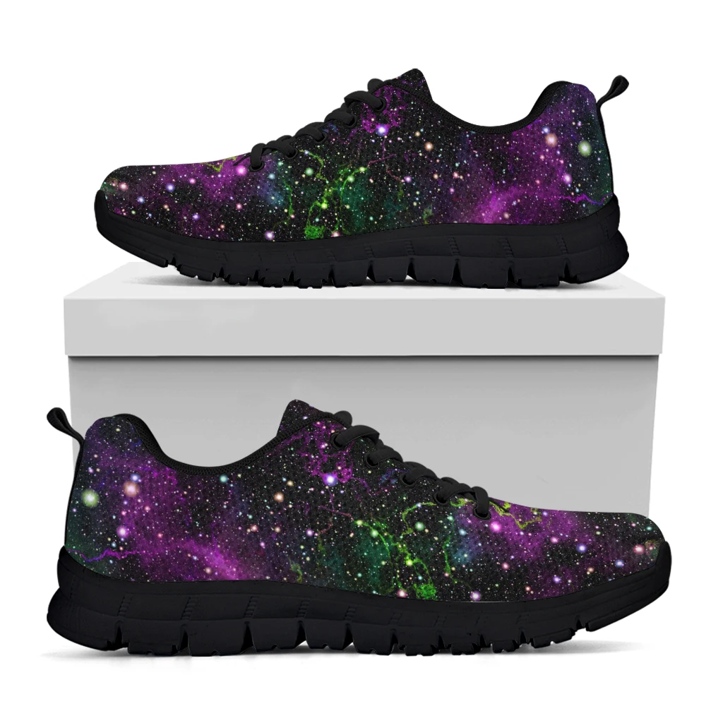 INSTANTARTS Red Galaxy Universe Flat Shoes Women Summer Breathable Comfortable Sneakers Cartoon Students Shoe Zapator De Mujer