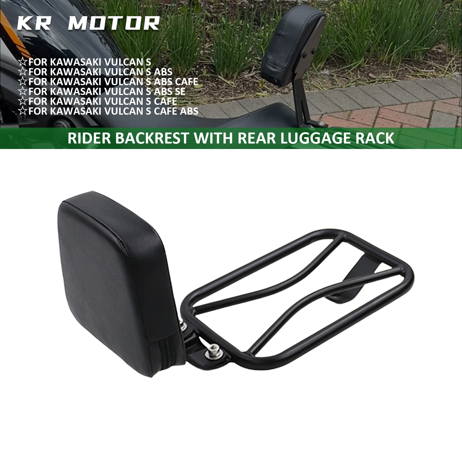 

Fit For Kawasaki Vulcan S 650 EN650 VN650 VN S650 2015-2023 Motorcycle Rider Backrest Back Cushion Pad With Rear Luggage Rack