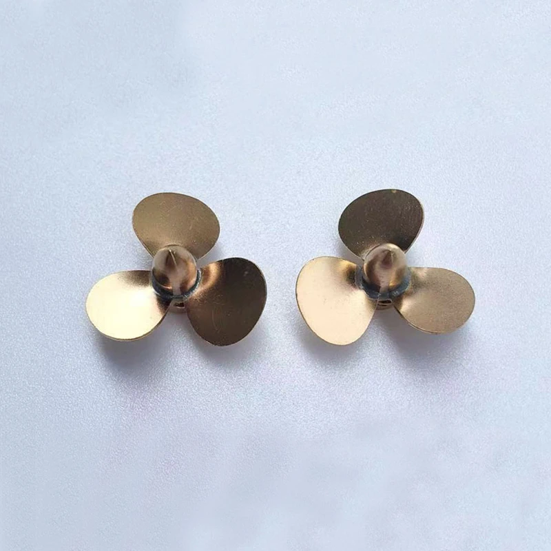 1Pair DIY Assembly Brass Welding 3-blade Propeller Diameter 20mm Shaft Hole 2mm CW CCW Paddle for Ship Model Scale Boat