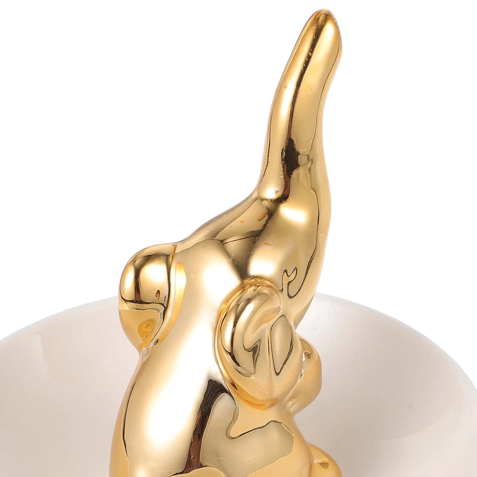 

Jewelry Decorative Dish Porcelain Ring Holder Golden Bowl Vanity Organizer Tray Ceramic