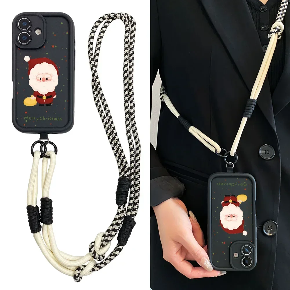 YPM5 سانتا كلوز المعصم سلسلة جراب هاتف ل Redmi ملاحظة 14 13 12 11 10 9 8 7 برو زائد 14s 13C 12C 14C 9C Crossbody الحبل غطاء
