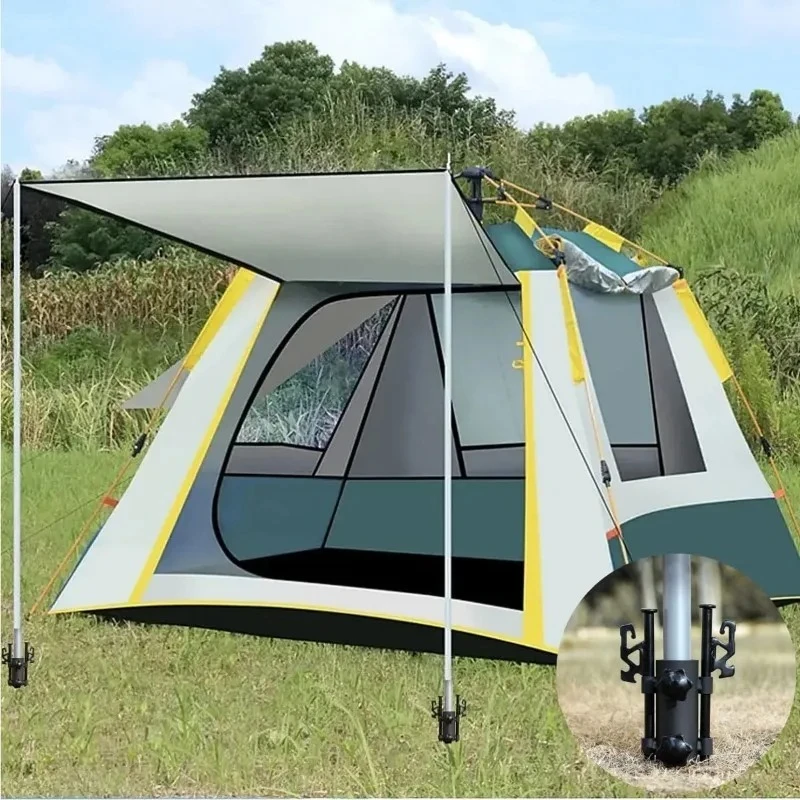 2PCS Camping Tent Rod Holders,Reinforced Windproof Awning Rod Holder, Tent Fixed Tube Pole Stand for Camping Fishing Hiking view 2