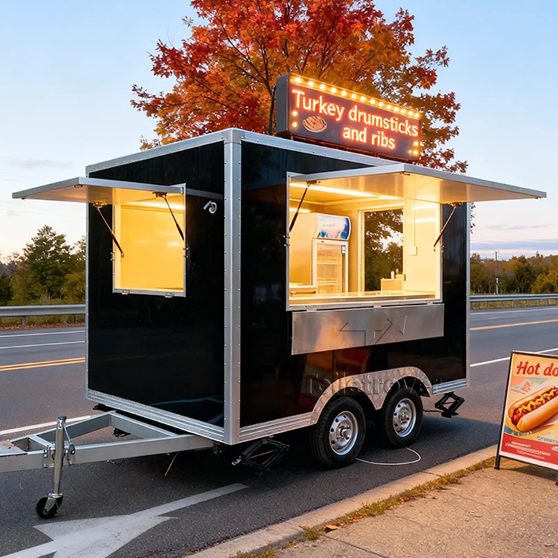 Outdoor Mobile Food Trailer Waffle Crepe Dessert Commercial Food Trailer Pancake Ice Cream Custom Street Food Trucks from China