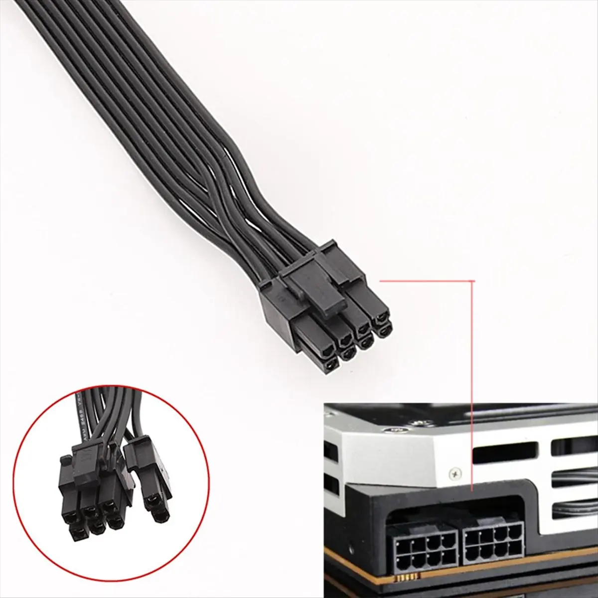 AAAE PSU Graphics Card 8pin to PCIe 8P (6+2) Pin PCIE GPU Power Cable for G1 G2 G3 G+ P2 T2 GS Series Modular Power