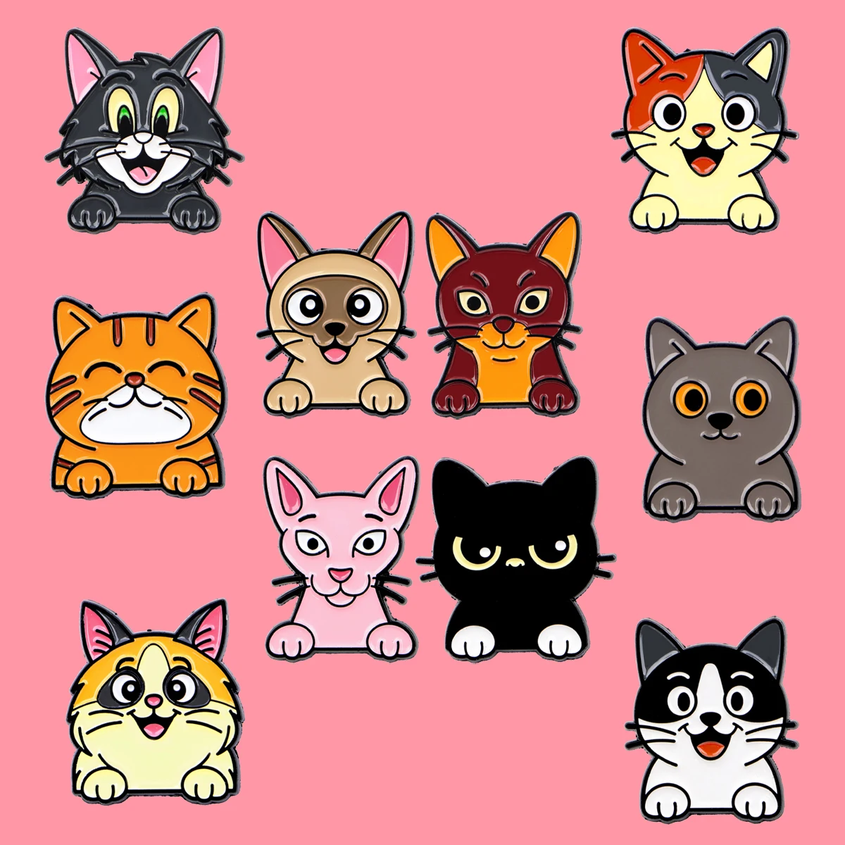 Nette Haustier Katzen Emaille Kiefern Cartoon Tier Brosche Metall frauen Pins Abzeichen auf Rucksack Kleidung Zubehör Mode Schmuck Geschenke