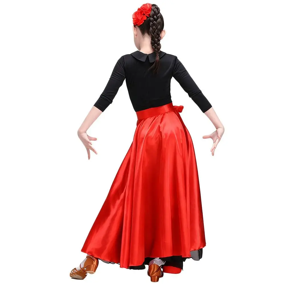 Smooth Spanish Flamenco Shawl Skirt Polyester Big Swing Large Swing Skirt Party Carnival Dress Belly Dance Costumes