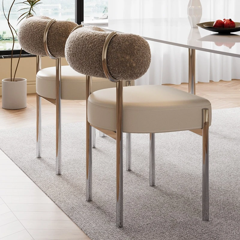Luxury High-End Makeup Stool with Backrest Vanity Chair for Women Bedroom Small Dining Home Modern Living Premium Set Velvet