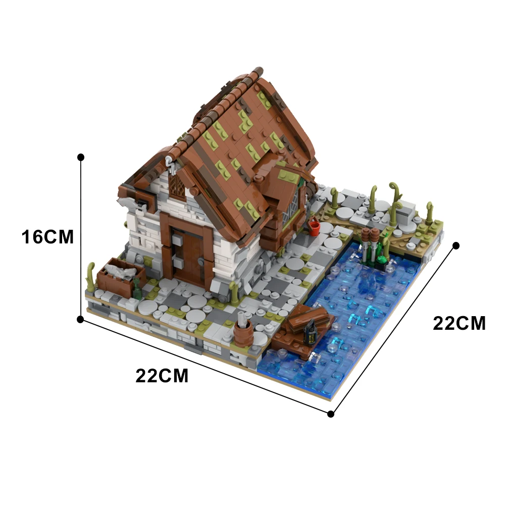 ชุดตัวต่อ Gobricks MOC บ้านชาวประมง สถาปัตยกรรม ชุดตัวต่อท่าเรือ บ้านโจรสลัด บาร์ราคูด้า ของเล่นเสริมพัฒนาการสำหรับเด็ก