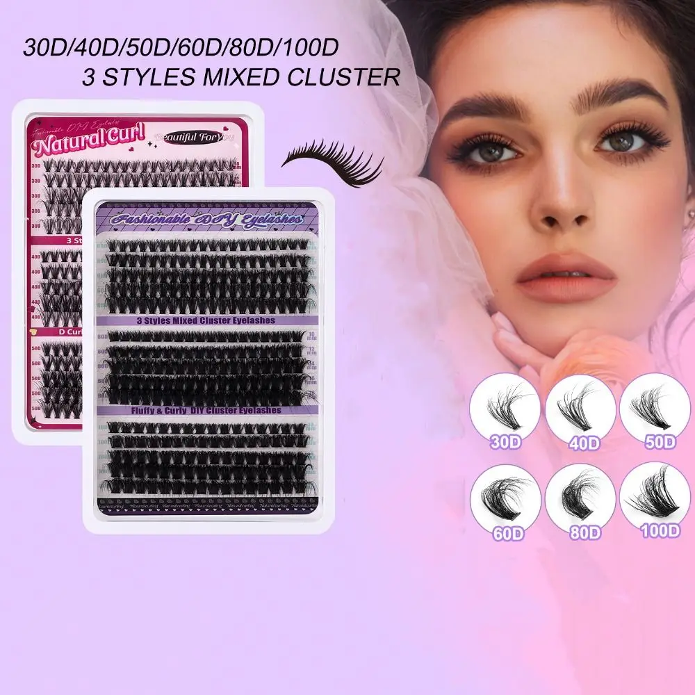 270/300Pcs Individual Cluster Eyelashes Dense Makeup Fluffy False Eyelashes Reusable Lashes Extension