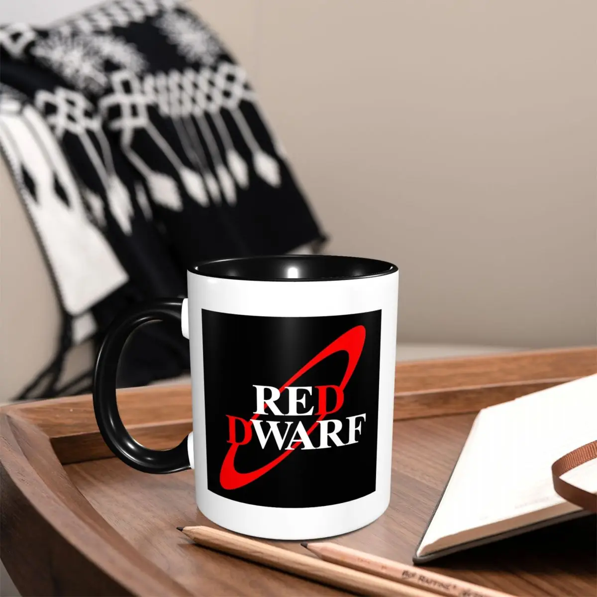 Red Dwarf Log Mug Funny Ceramic Coffee Cups Tea Mugs Milk Cup Drinkware Gift for Woman Man