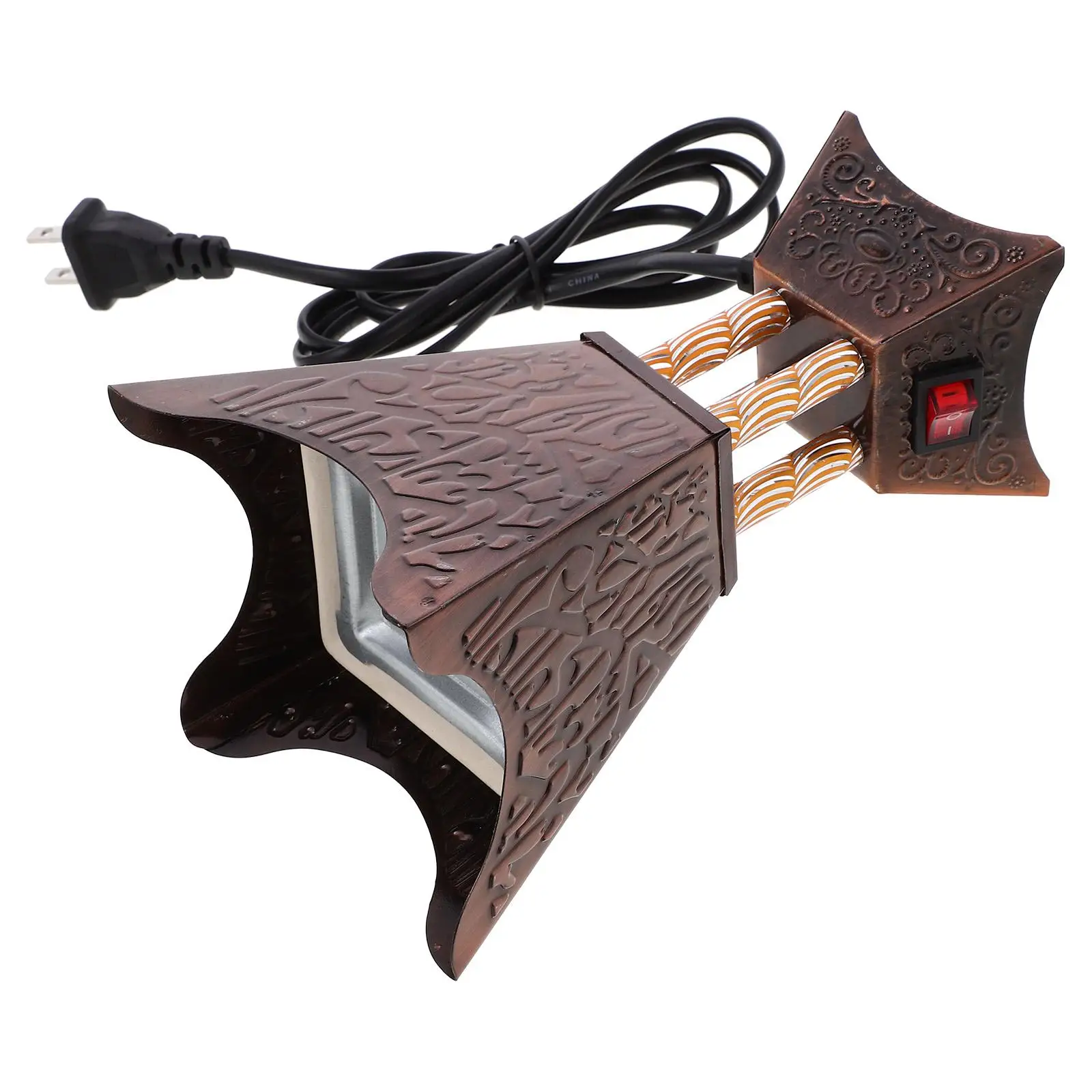 

Electric Incense Burner Aroma Censer Portable Decorations Flameless Home Office Yoga Room Metal Middle East Style