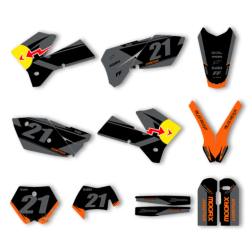 

DSMTECH Motorcycle Graphics MX Stickers For KTM SX SXF 2005 2006 2007 EXC XCW 2005 2006 2007 Motorcross Accessories 002