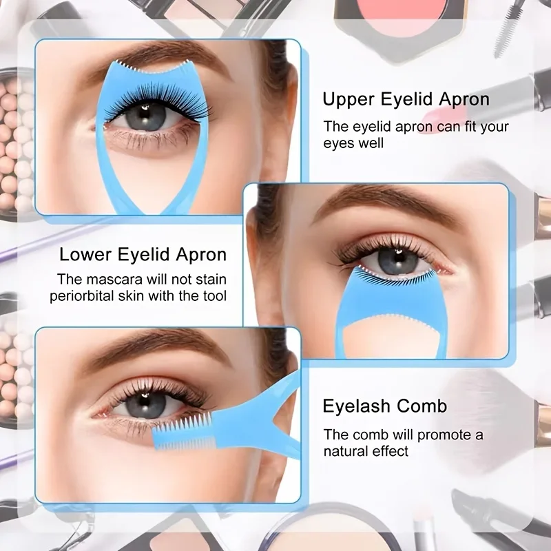 3pcs Hypoallergenic Eyeliner & Mascara Shields - No Battery Required, Easy to Use, Perfect for Sensitive Eyes, Travel-Friendly