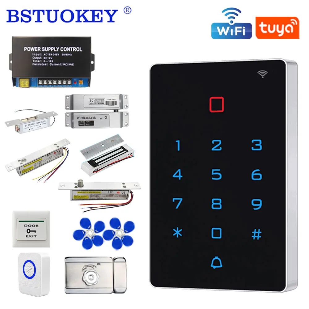 Tuya App 2.4GHz Wifi Outdoor IP68 Waterproof RFID Keypad Access Control System Kits Wiegand26 125Khz Access Controller Keyboard