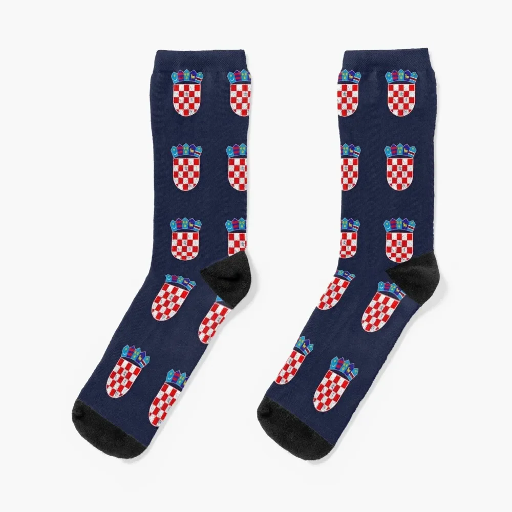 

Vintage Croatia Croatian Flag - Hrvatska Sahovnica Socks christmass gift christmas gift Socks Women Men's