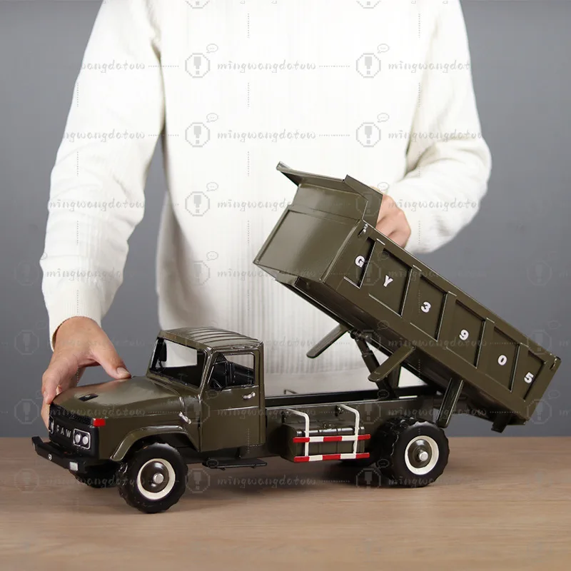 CA141 Transport Engineering Truck Model, Handmade Metal Craft Ornament for Window Display & Collection Gift
